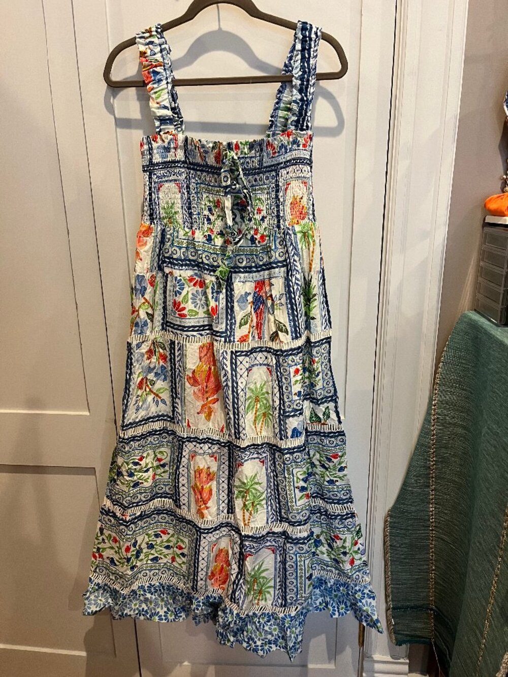 FARM Rio Tropical Tiles Maxi Dress S NWT